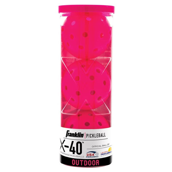 Franklin Sports Pickleball-x Performance 40 Outdoor Balls-Pink 52824