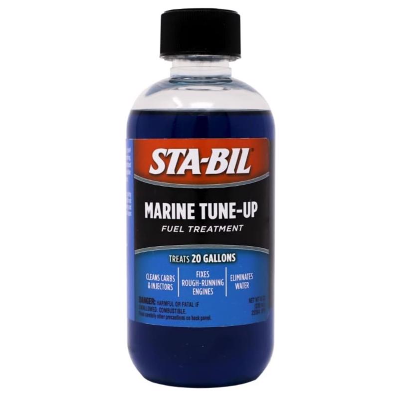 STA-BIL Marine Tune-Up Fuel Treatment – Cleans Carburetors and Injectors – Fixes Rough Running Engines – Eliminates Water – Treats up to 20 Gallons – 8 oz. (22313), Blue, 8oz