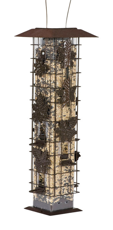 Perky-Pet 336-1SR Squirrel-Be-Gone Squirrel Proof Bird Feeder, 2LB, Outdoor Wild Bird Feeder with Weight-Activated Perches