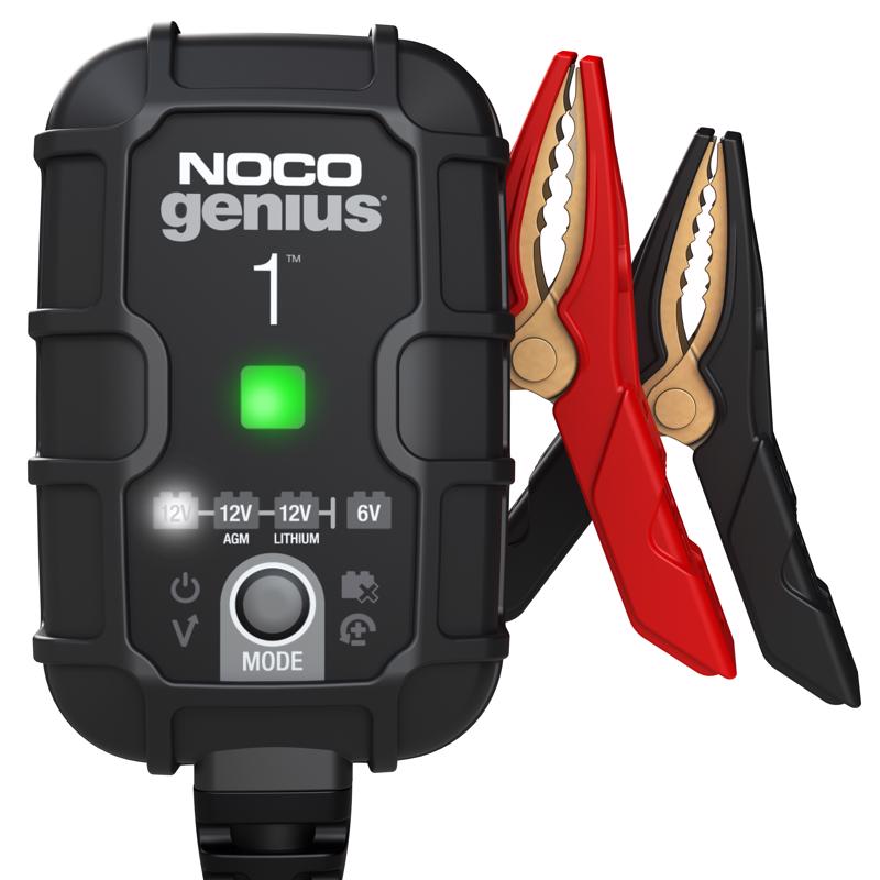 NOCO GENIUS1: 1A 6V/12V Smart Battery Charger – Automatic Maintainer, Trickle Charger & Desulfator with Overcharge Protection & Temperature Compensation – for Lead-Acid & Lithium Batteries