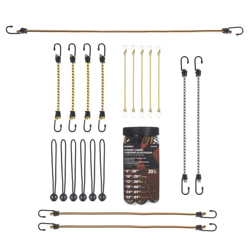 Keeper 06320-12C Multi-Pack Bungees 20 Piece