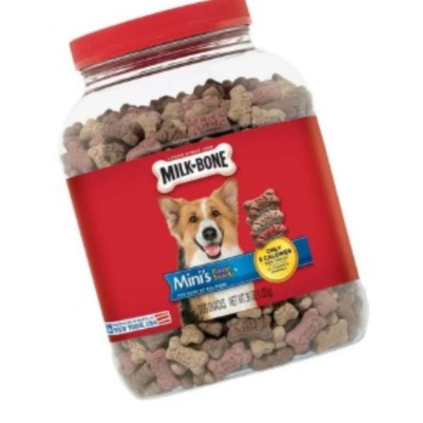 Milk-Bone Flavor Snacks Mini's Dog Biscuits, Flavored Crunchy Dog Treats, 36 Oz. Canister 799778