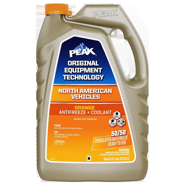 PEAK OET Extended Life Orange 50/50 Prediluted Antifreeze/Coolant for North American Vehicles, 1 Gal. NAOB53
