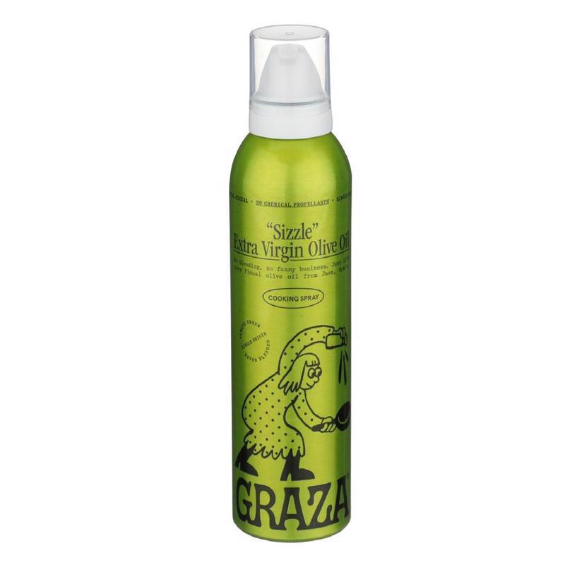 Graza Sizzle Extra Virgin Olive Oil Spray, Cooking Oil - High Polyphenol Peak Harvest EVOO Cooking Oil in a Spray Bottle - Single Origin Olive Oils from Spain - 5 Fl Oz