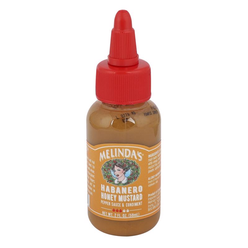 Melinda’s Hot Habanero Honey Mustard Pepper Sauce Mini Squeeze Bottle 2 oz