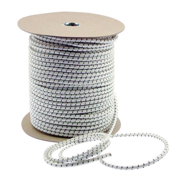 Keeper 06173 5/16" x 300 Marine Grade Bungee Cord Reel-UV and Weather-Resistant, White|Whites