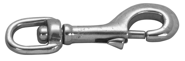 DayMark Campbell T7631324 Swiveling Bolt Snap, Stainless Steel, Polished, 3/4" Round Eye, 3/8" Opening, 3-3/32" Length, 180 lbs Working Load Limit