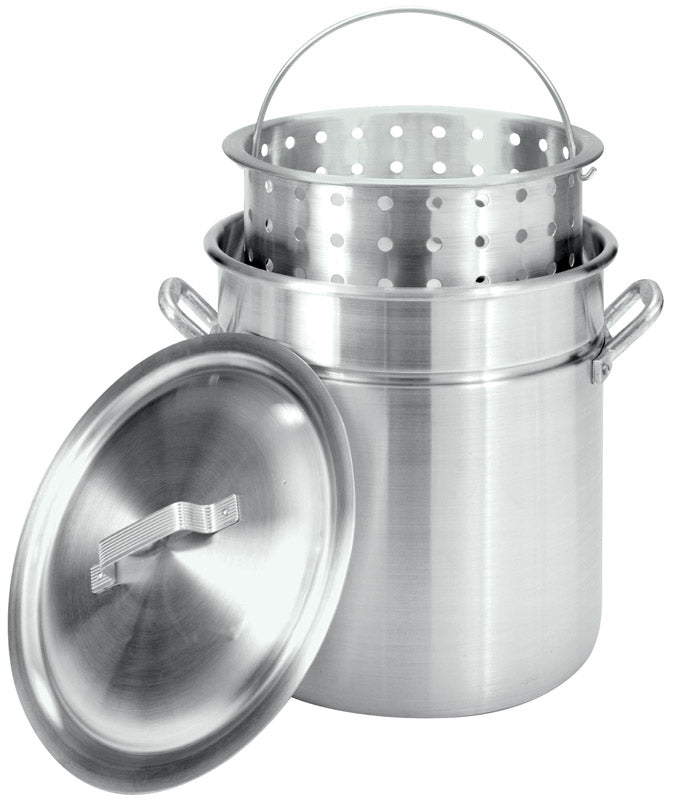 Bayou Classic 4042 42-Quart All-Purpose Aluminum Stockpot with Steam and Boil Basket