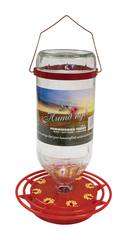 Turbine Humdinger Hummingbird Feeder Glass 32 Oz Red