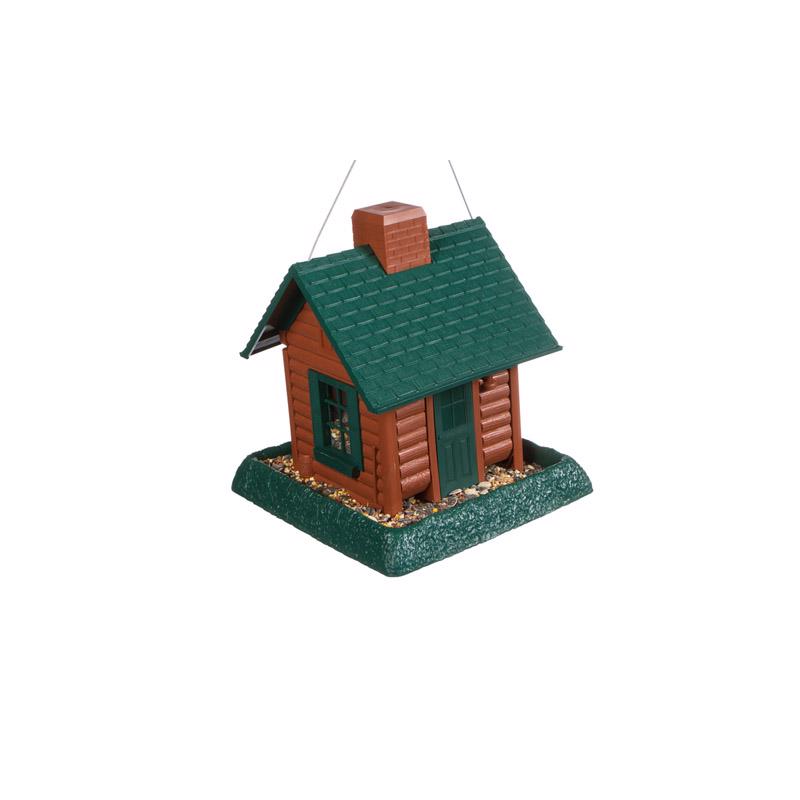 VILLAGE COLLECTION LOG CABIN BIRD FEEDER