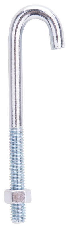 MINTCRAFT LR322 Steel J-Bolt with Nut, 3/8 x 5-Inch, Zinc
