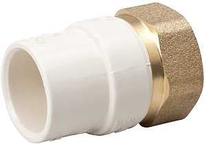 B&K 164-314NL Transition Pipe Adapter, 3/4 in, Solvent x FIP, Brass/CPVC