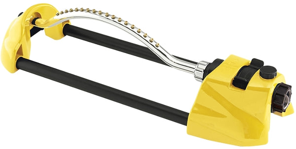 Dramm 10-15003 18" Yellow Premium Metal Oscillating Sprinkler With Brass Nozzle Jets