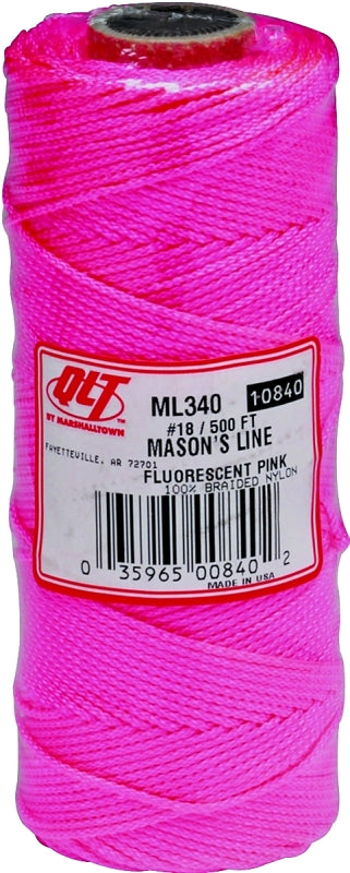 MARSHALLTOWN The Premier Line ML340 Mason's Line 500-Foot Fluorescent Pink Braided Nylon