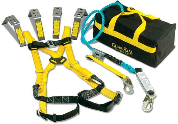 Qualcraft Guardian 00725 SOS-T25 Sack of Safety - Black, 25 ft. Fall Protection Harness Bag with Vertical Lifeline Assembly, Temper Anchor