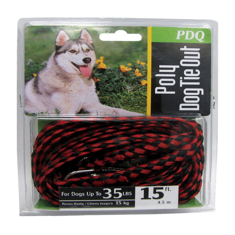 Boss Pet Q2415 000 99 15' Medium Dog Pdq Rope Tie-Out