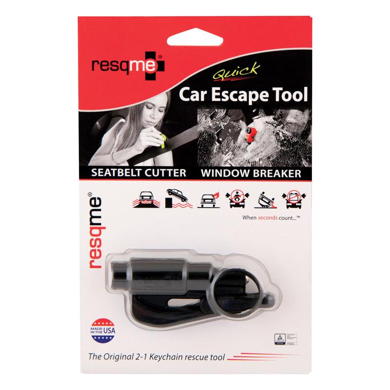 RESQME The Original Keychain Car Escape Tool, Made in USA, unisex-adult, (Black), Single Pack (01.100.01)