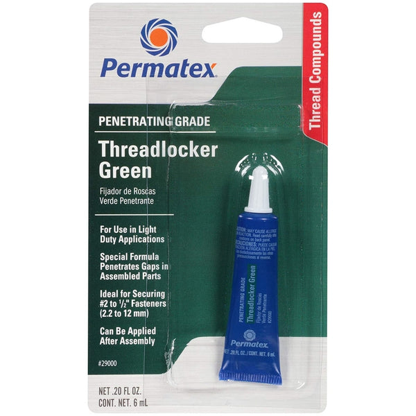 Permatex 29000 Penetrating Grade Threadlocker Green, 6 ml