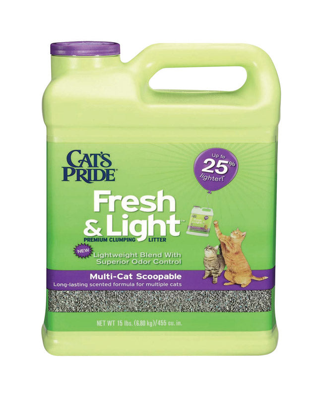 Cat's Pride Max Power: Total Odor Control - Up to 10 Days of Powerful Odor Control - Strong Clumping - 99% Dust Free - Multi-Cat Litter, Scented, 15 Pounds