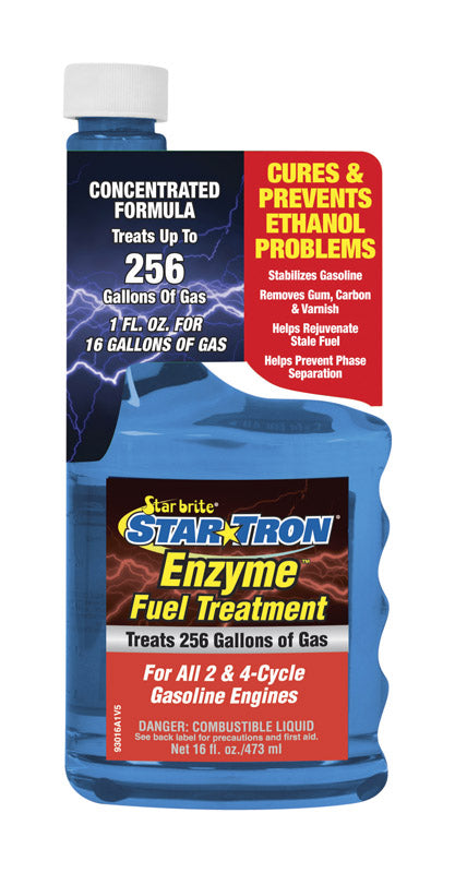 STAR BRITE Star Tron Enzyme Fuel Treatment - Concentrated Gasoline Formula - 1 oz. Treats 16 Gallons - 16 OZ (093016) Blue