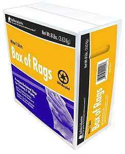 Buffalo Industries (10526) White Recycled T-Shirt Cloth Rags - 8 lb. box