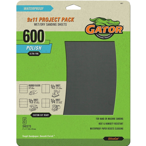 ALI INDUSTRIES 4471 600 5 Count Grit Sandpaper, 9-Inch x 11-Inch