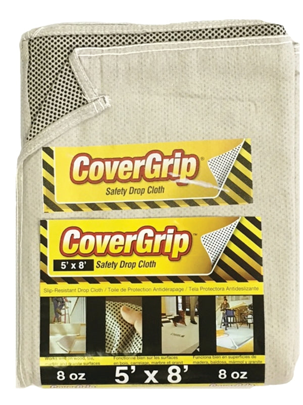 CoverGrip 8 oz Canvas Safety Drop Cloth, 5' x 8' 005808