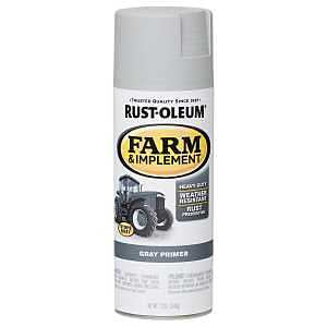 Rust-Oleum 280146 Farm & Implement Spray Primer 12 oz, Gray Primer