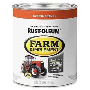 Rust-Oleum 280159 Farm & Implement Enamel Paint, Quart, Kubota Orange, (Pack of 1)