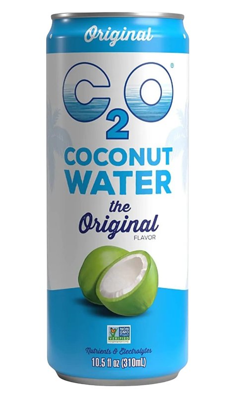 C2O Pure Coconut Water | Plant Based | Non-GMO | No Added Sugar | Essential Electrolytes | 10.5 FL OZ (Pack of 1) 75001