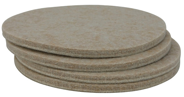Shepherd Hardware 9921 4-Inch Heavy Duty Self-Adhesive Felt Furniture Pads, 4-Pack, Beige