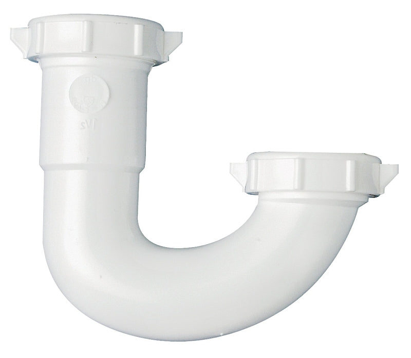 Plumb Pak PP20661 J-Bend, 1-1/2 X 1-1/4 in, Plastic, 1-1/2"/1 4" x 1-1/2", White
