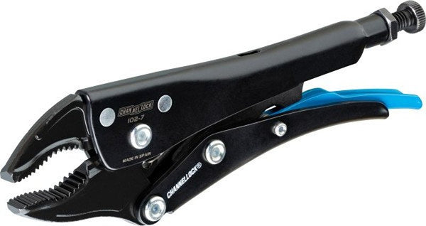 Channellock Locking Pliers 102-7 - Curved Jaw with Cutter, Epoxy Resin Coating, Forged Steel - 7 In