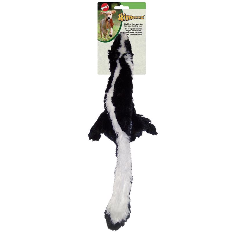 SPOT Skinneeez Skunk 23-Inch Stuffing-Free Plush Dog Toy – Realistic Design with 2 Squeakers – Durable, Soft Polyester for Medium & Large Dogs – Tug, Fetch & Shake Play – for Moderate Chewers