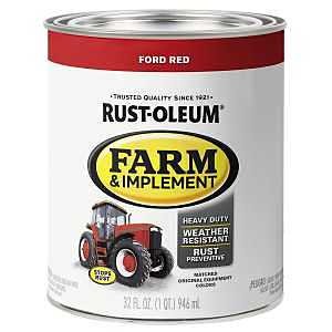 Rust-Oleum 280155 Farm & Implement Enamel Paint, Quart, Ford Red, (Pack of 1)