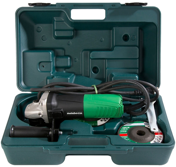Metabo HPT Angle Grinder 4-1/2-Inch Includes 5 Grinding Wheels & Hard Case 6.2-Amp Motor Compact & Lightweight G12SR4 G12SR4M