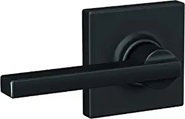 Schlage F10 LAT 622 COL Latitude Collins Passage Lever for Interior Hall and Closet, Matte Black
