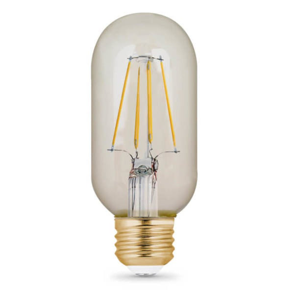 Feit Electric "Original" Vintage Exposed Filament Amber Glass Soft White (2100K) Dimmable T14 Light Bulb (T14/VG/LED)