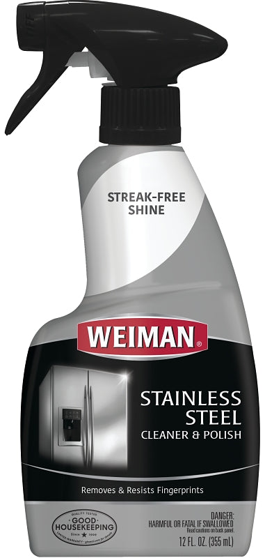 Weiman Stainless Steel Cleaner and Polish Trigger Spray, 12 Fl Oz
