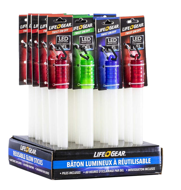 Life Gear Reusable Glow Stick, Assorted, Regular 41-3678