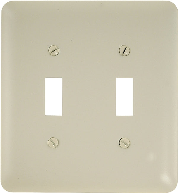 American Tack Amertac 935TTAL 2 Toggle Colours Almond Steel Wallplate