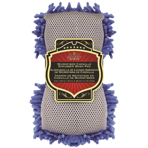 Arnold 25-333 9 X 4.5 X 2 .5 2-In-1 Bone Shape Microfiber Chenille Wash Sponge Pad. One Side Microfiber Mesh One Side Chenille. Foam Lining Elastic Cuff (Carded)