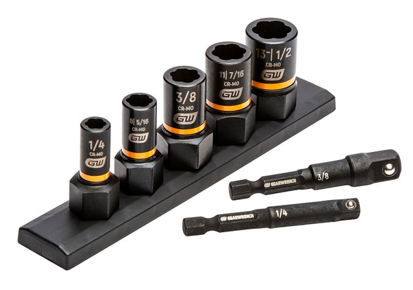 GEARWRENCH 7 Pc. 1/4 and 3/8" Drive SAE Bolt Biter Extraction Socket Set - 83911