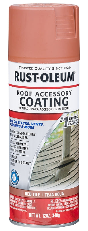 Rust-Oleum 313815 Roofing Accessory Coating Spray, 12 oz, Red Tile