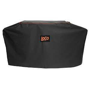 Loco Cookers 36 Inch Universal Grill Cover with SmartTemp, Zippered Back, Ventilation Pockets, and Cart for Patio, Lawn, and Garden, Black, 20230502103