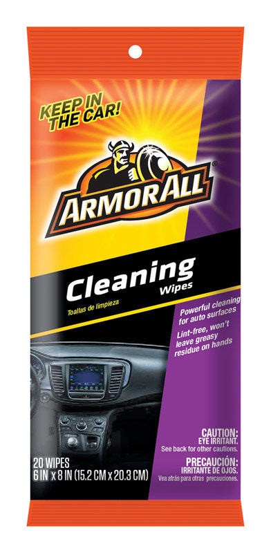 Armor All Car Interior Cleaner Wipes for Dirt & Dust - for Cars & Truck & Motorcycle, 20 Count, 18242W, Cleaning