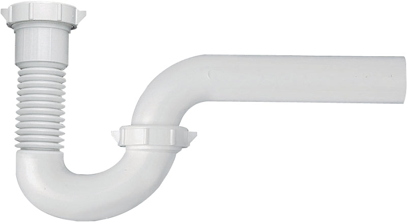 Plumb Pak PP812-40 PlumPak Flex 'N Fix P-Trap, 1-1/2 X 1-1/4 In, Plastic, 1-1/2", White