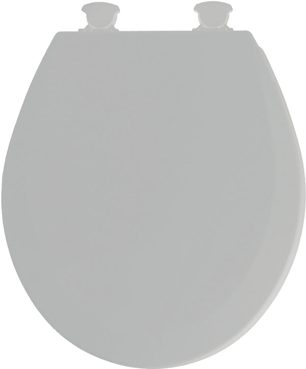 MAYFAIR 41EC 162 Cameron Toilet Seat will Never Loosen and Easily Remove, ROUND, Durable Enameled Wood, Silver 41EC 162/46EC