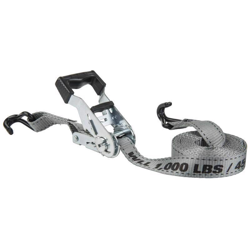 Keeper Hampton PROD Keeper – 1” x 12' High Tension Ratchet Tie-Down with Double J-Hooks, 4 Pack - 1,000 lbs. Working Load Limit and 3,000 lbs. Break Strength