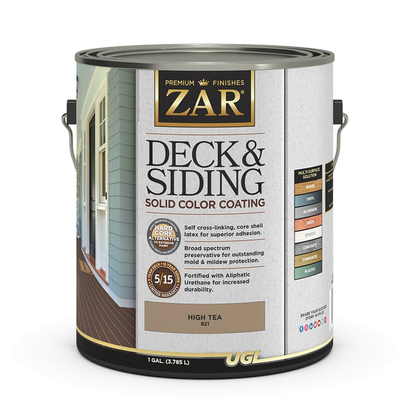Zar 82113 Deck And Siding Solid Color Coating, High Tea, 1 Gallon (2-Pack)